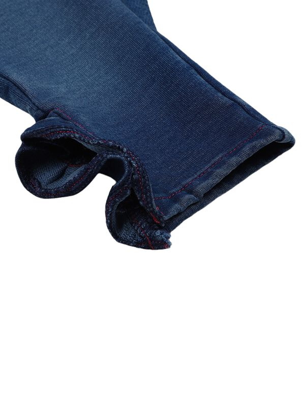 Girls Medium Blue Long Knitted Trouser image number 4